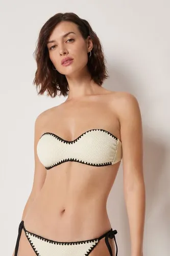 Bandeau Swimsuit Top Bicolor Embroidery Woman Size 4 - Calzedonia - Modalova