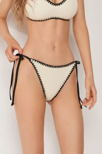 String Swimsuit Bottom Bicolor Embroidery Woman Size L - Calzedonia - Modalova