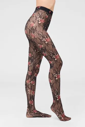 Lace Tights with Roses Woman Size M - Calzedonia - Modalova