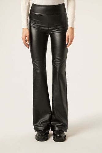 Thermal Flared Pants with Coated Effect Woman Size S - Calzedonia - Modalova