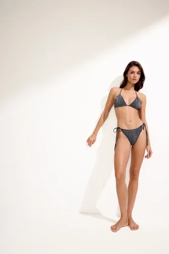 Brazilian String Swimsuit Bottom Silver Glitter Woman Size L - Calzedonia - Modalova