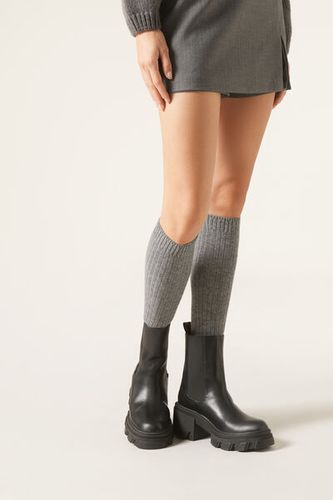 Long Ribbed Wool and Cashmere Socks Woman Size TU - Calzedonia - Modalova