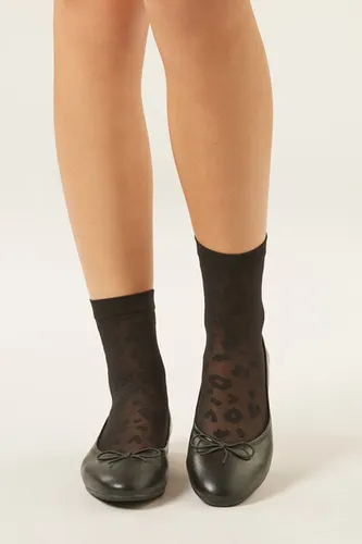 Sheer Animal Pattern Short Socks Woman Size TU - Calzedonia - Modalova