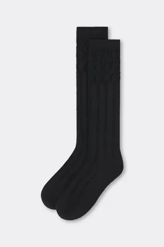 Long Lace Pattern Wool Blend Socks Woman Size TU - Calzedonia - Modalova
