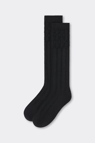 Long Lace Pattern Wool Blend Socks Woman Size TU - Calzedonia - Modalova