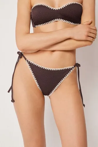 String Swimsuit Bottom Bicolor Embroidery Woman Size L - Calzedonia - Modalova