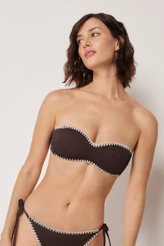 Bandeau Swimsuit Top Bicolor Embroidery Woman Size 4 - Calzedonia - Modalova