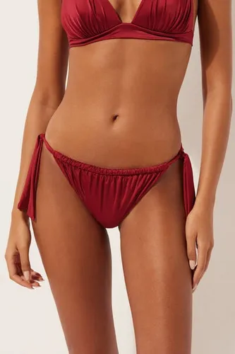 Shiny Satin Bikini Briefs with Side Ties Woman Size M - Calzedonia - Modalova