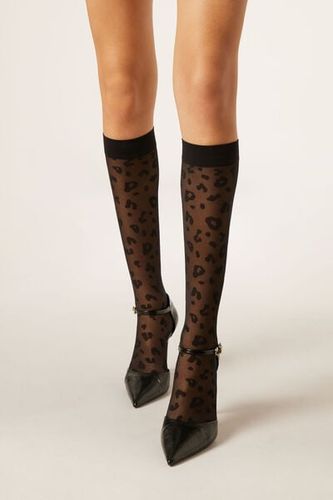 Animal Pattern Sheer Knee-High Socks Woman Size TU - Calzedonia - Modalova