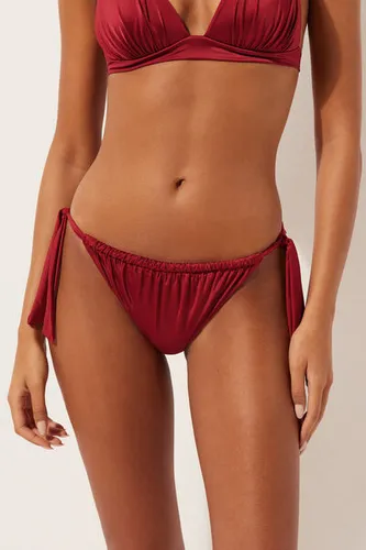 Shiny Satin Bikini Briefs with Side Ties Woman Size M - Calzedonia - Modalova