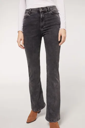 Flared Jeans Woman Grey Size L - Calzedonia - Modalova