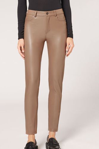 Thermal leather-effect pants Woman Size XS - Calzedonia - Modalova