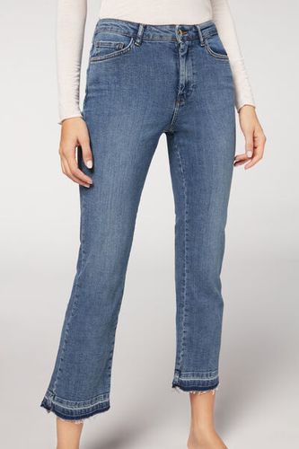 Cropped Flare Jeans Woman Blue Size M - Calzedonia - Modalova