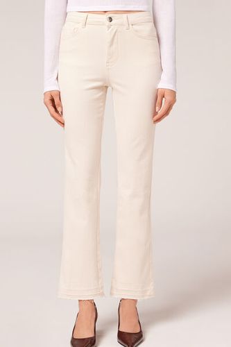 Cropped Flare Jeans Woman White Size M - Calzedonia - Modalova
