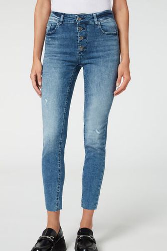 Super Skinny Buttoned Jeans Woman Blue Size S - Calzedonia - Modalova