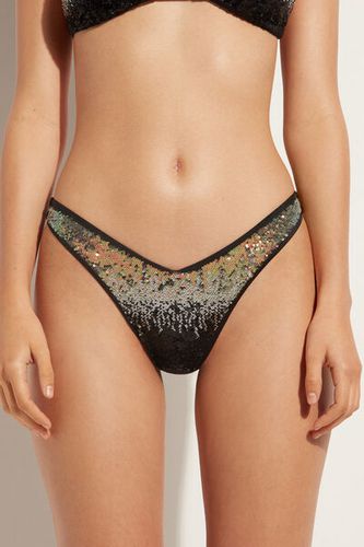 Sequined High-Cut Brazilian Swimsuit Bottom Las Vegas Woman Size 2 - Calzedonia - Modalova