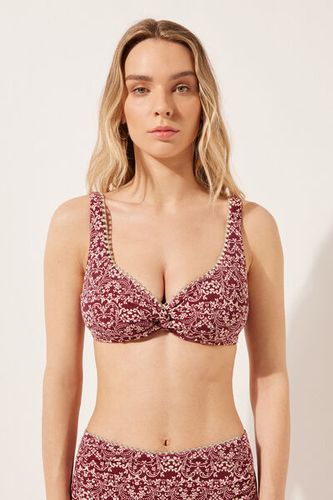 Balconette Swimsuit Top Botanic Bordeaux Woman Size 3 - Calzedonia - Modalova