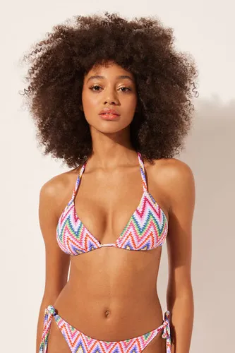Removable Padding Triangle Swimsuit Top Multicolor Chevron Woman Multicolor Size 4 - Calzedonia - Modalova