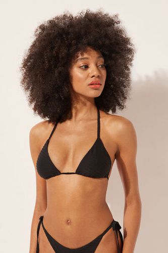 Removable Padding Triangle Swimsuit Top 3D Black Waves Woman Black Size 3 - Calzedonia - Modalova