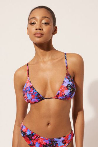 Removable Padding Triangle Swimsuit Top Blurred Flowers Woman Floral Size 4 - Calzedonia - Modalova