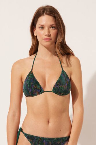 Removable Padding Triangle Swimsuit Top Night Foliage Woman Green Size 2 - Calzedonia - Modalova