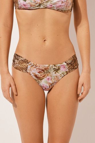 Draped Brazilian Swimsuit Bottoms Wild Tropics Woman Size L - Calzedonia - Modalova