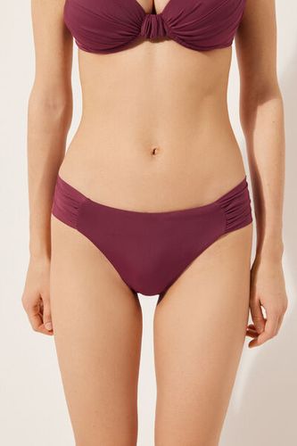 Draped Brazilian Swimsuit Bottom Indonesia Woman Burgundy Size M - Calzedonia - Modalova