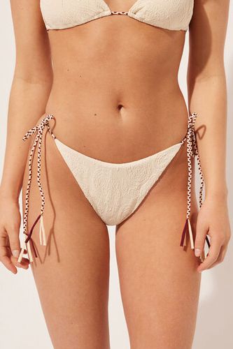 String Brazilian Swimsuit Bottoms 3D Cachemire Twist Woman Ivory Size L - Calzedonia - Modalova