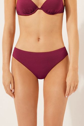 High-Waisted Bikini Bottoms Classy Piquet Woman Burgundy Size XXL - Calzedonia - Modalova
