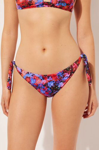 Tied Swimsuit Bottom Blurred Flowers Woman Floral Size L - Calzedonia - Modalova