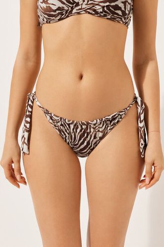 Side Tie Bottom Swimsuit Brown Zebra Woman Brown Size L - Calzedonia - Modalova