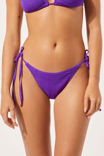 String Swimsuit Bottoms Crinkle Waves Woman Violet Size L - Calzedonia - Modalova