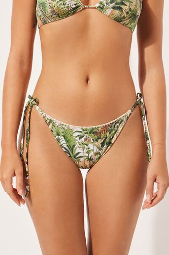 Side-Tie Swimsuit Bottoms Savage Tropics Woman Green Size S - Calzedonia - Modalova