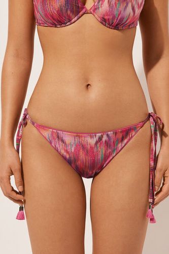 Brazilian String Swimsuit Bottoms Multicolor Ethnic Woman Red Size S - Calzedonia - Modalova