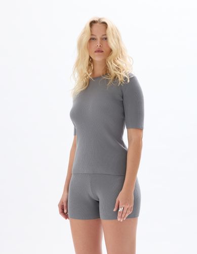 Pull en maille côtelée - gris - celio - Modalova