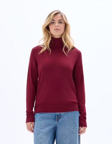 Pull en maille fine col roulé - bordeaux - celio - Modalova