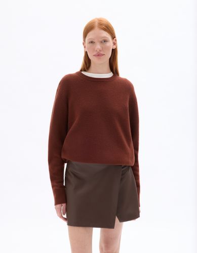 Pull 100% laine col rond - marron - celio - Modalova