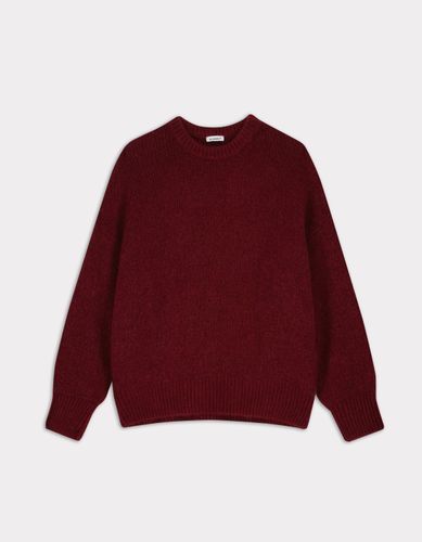 Pull à col rond en maille soufflée - bordeaux - celio - Modalova