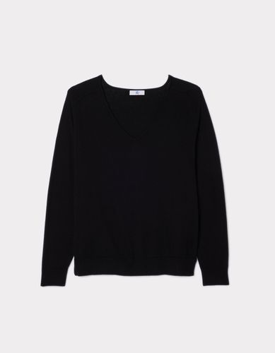 Pull doux à col V - noir - celio - Modalova