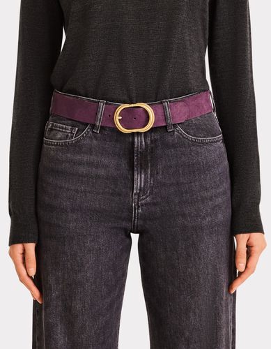 Ceinture en cuir colorée - violet - celio - Modalova