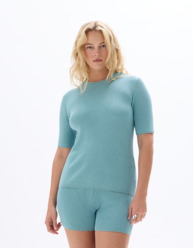 Pull en maille côtelée - bleu - celio - Modalova