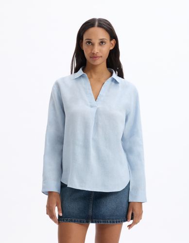 Blouse 100% Lin - bleu - celio - Modalova