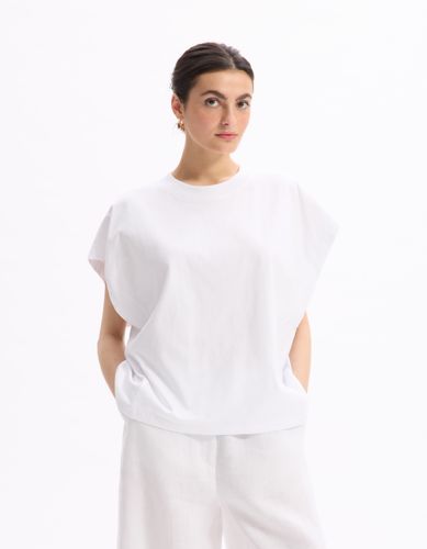 T-shirt coton épais oversize sans manche - blanc - celio - Modalova