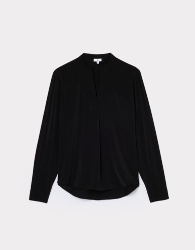 Blouse en satin lourd - noir - celio - Modalova