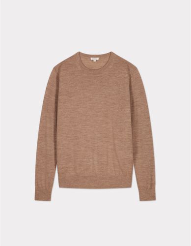 Pull 100% laine mérinos à col rond - taupe - celio - Modalova