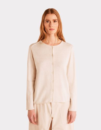 Gilet à manches longues col rond - beige - celio - Modalova