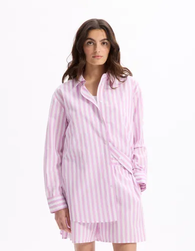 Chemise en popeline rayé - violet - celio - Modalova