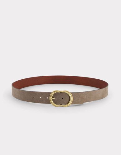 Ceinture en cuir colorée - gris - celio - Modalova