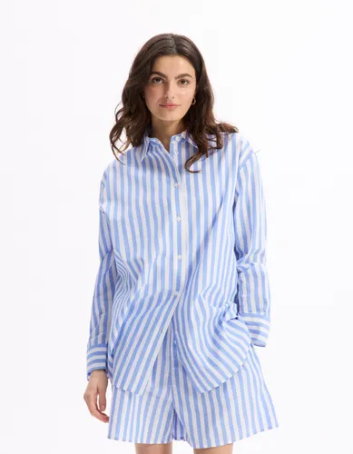 Chemise de pyjama en popeline rayé - celio - Modalova