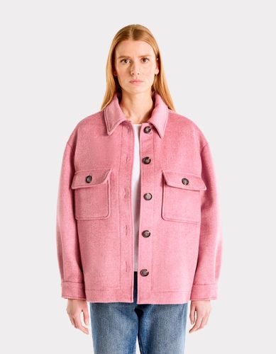 Blouson duveteux col chemise - rose - celio - Modalova